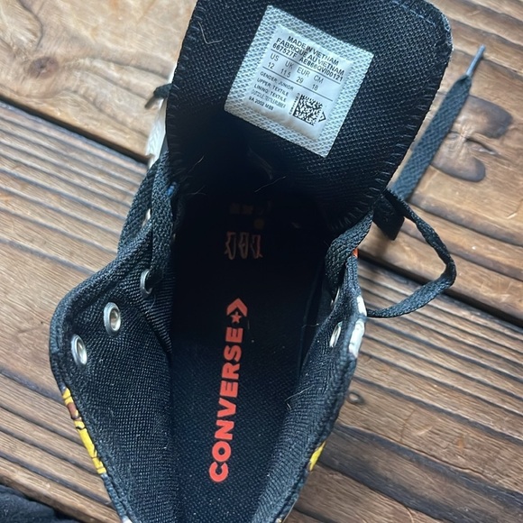 Converse Black High-Tops with Multicolor Camp Converse Graphic - Picture 6 of 6